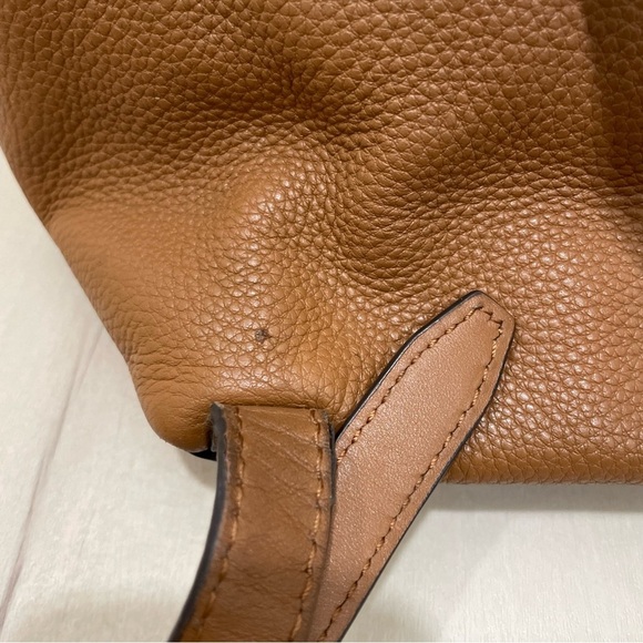Michael Kors Raven Medium Pebbled Leather Backpack Brown Tan Snap Fastening main image 13